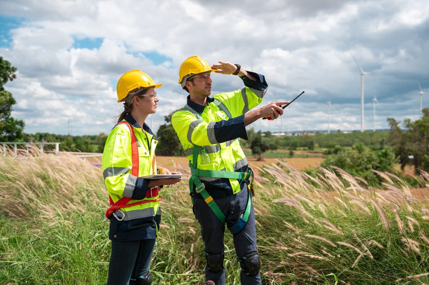 Ecological Clerk of Works (ECoW) supervising vegetation clearance on a Sussex construction site